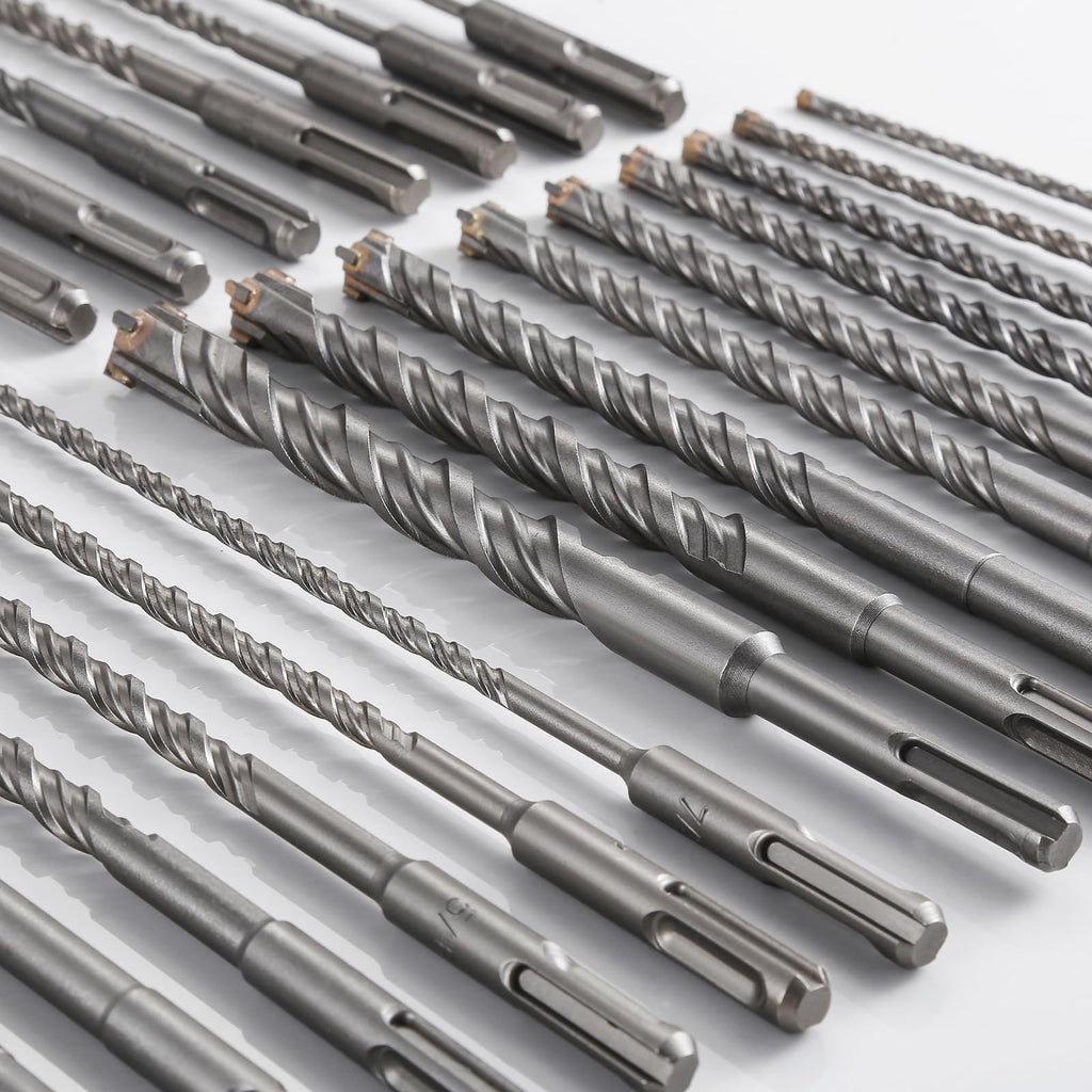Wensilon Set 12inch Concrete Drill Bit kit Cross-Type Double Thread Carbide Material Suitable for Concrete, Brick, Cement Walls, Stone, Hammer Drill Bits for Concrete