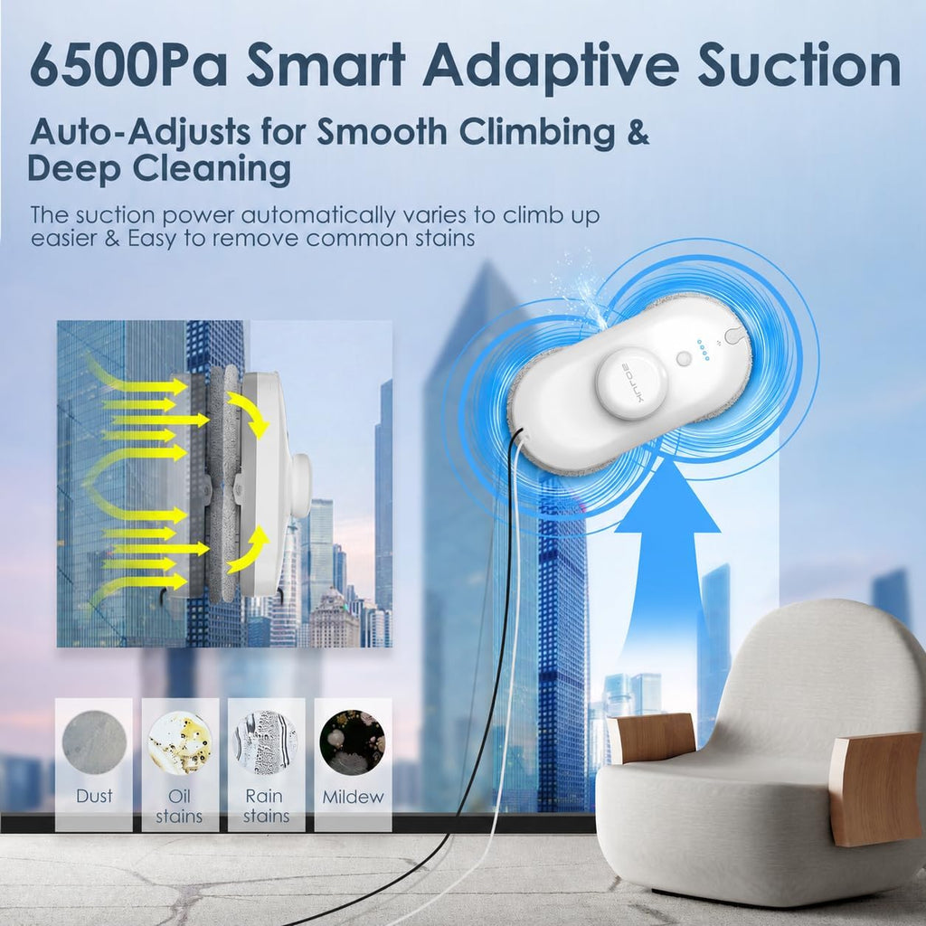 Window Cleaning Robot, 6500Pa Suction with Edge Detection