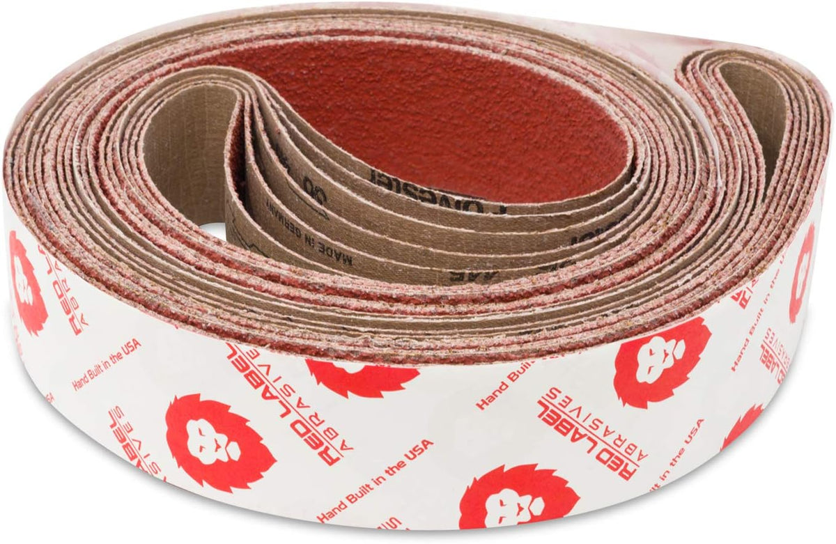 Red Label Abrasives 2 X 42 Inch 36 Grit Metal Grinding EdgeCore Ceramic Sanding Belts, Extra Long Life, 6 Pack