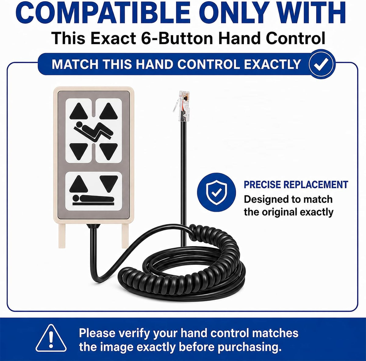 Replacement Hand Pendant for Staff Control Joerns Beds Care100, U770, B330/B530, EC3 & 5. Some EC7 Prior to 1/21/13