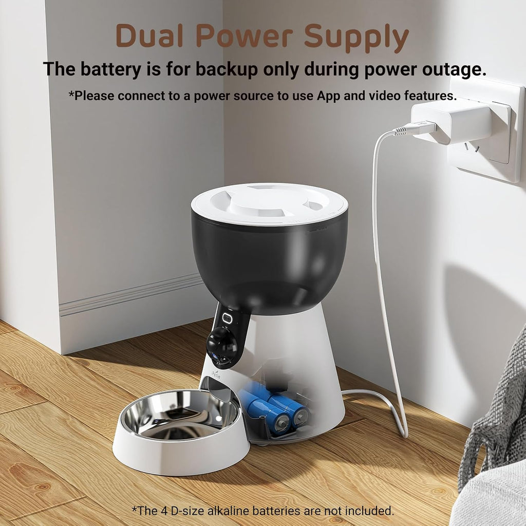 F4-C Smart Automatic Pet Feeder with 160° Wide-Angle Camera, 5G WiFi Connectivity, 2K HD, Motion & Sound Detection