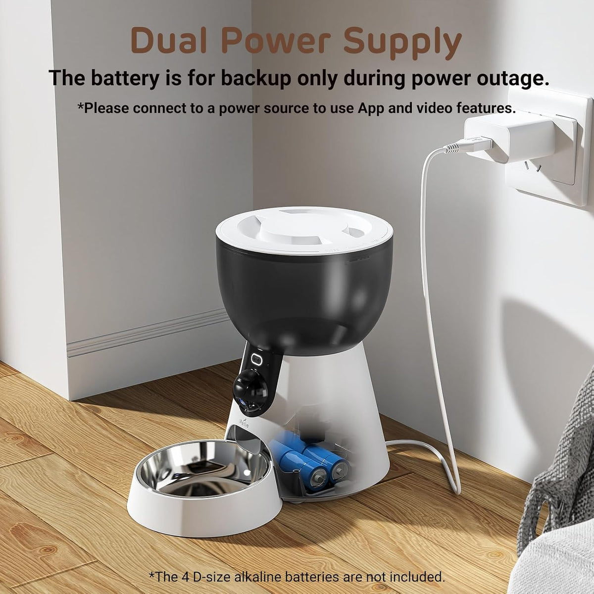 F4-C Smart Automatic Pet Feeder with 160° Wide-Angle Camera, 5G WiFi Connectivity, 2K HD, Motion & Sound Detection