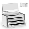 Mini Tool Box,3 Drawers Small Metal Toolbox for Tools Storage,White