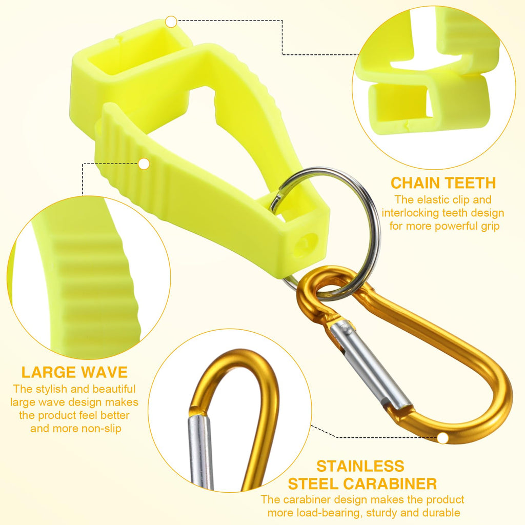 Leinuosen 18 Pcs Yellow Glove Clips for Work, Glove Holders Bulk