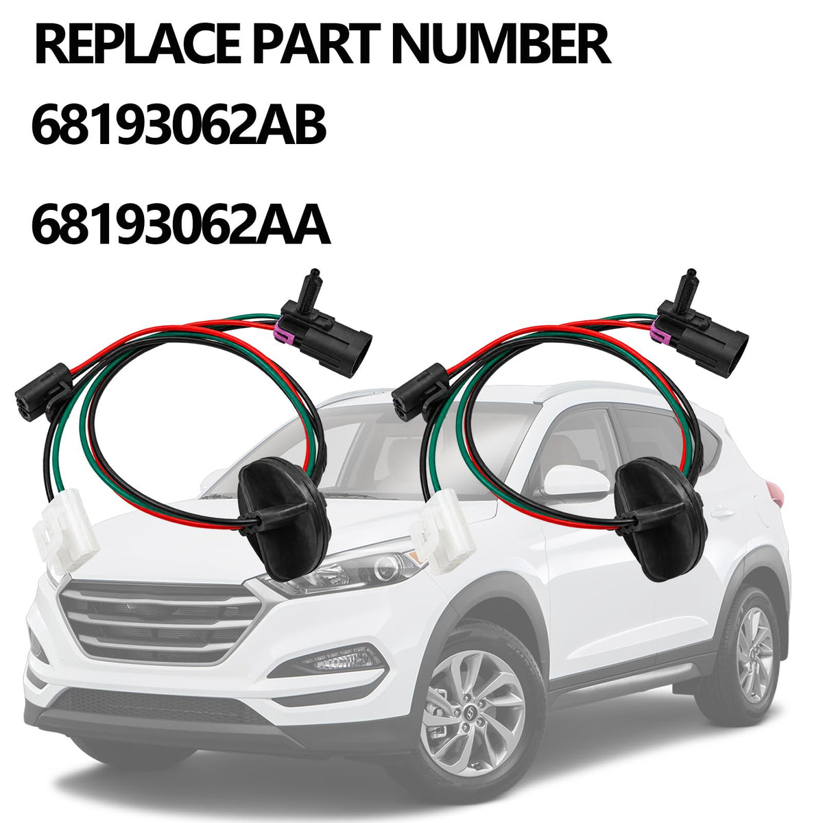 2pcs Headlight Lamp Wiring Harness Compatible with 2009-2018 Dodge Ram 1500
