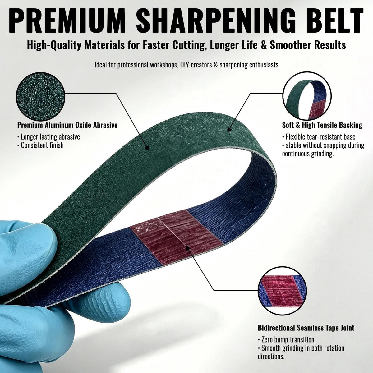 45 Pcs 1/2" × 12" Replacement Sharpening Belts for Work Sharp Knife