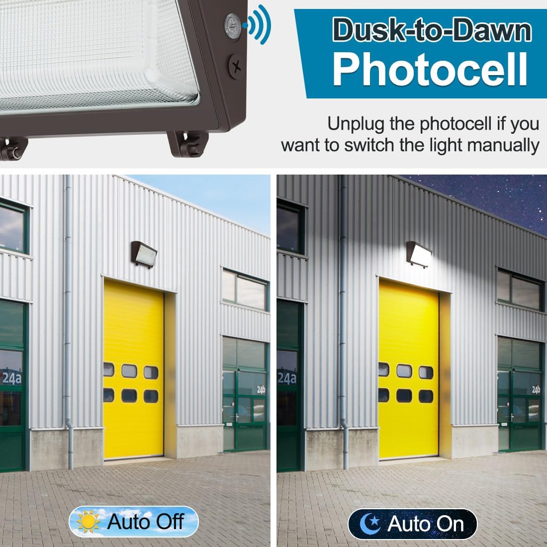 LED Wall Pack Light 120W/100W/80W Adjustable with Dusk to Dawn