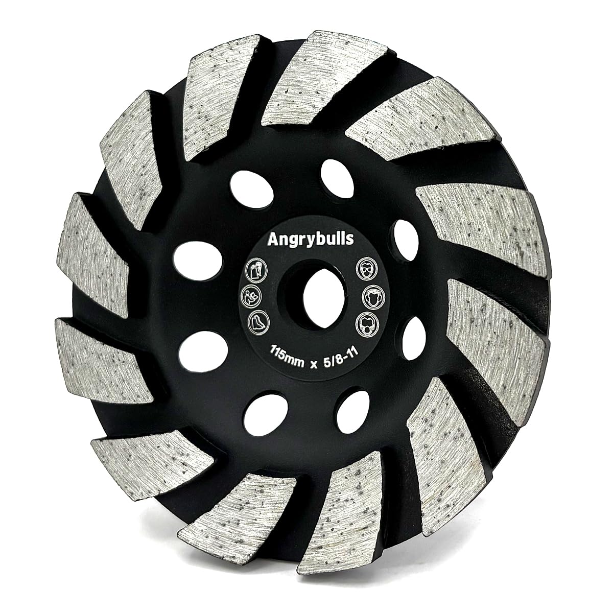 4.5 inch Concrete Grinding Wheel, Diamond Discs for Angle Grinder, 18 Turbo Segments, #30/40 Grit, Medium Bond, 5/8"-11 Short Arbor