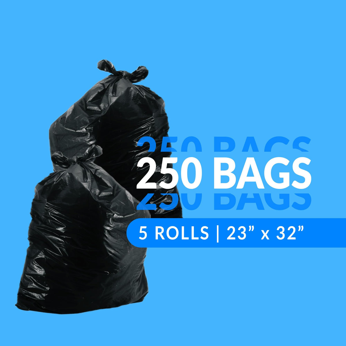 13 Gallon Trash Bags | 250 Bags | Black