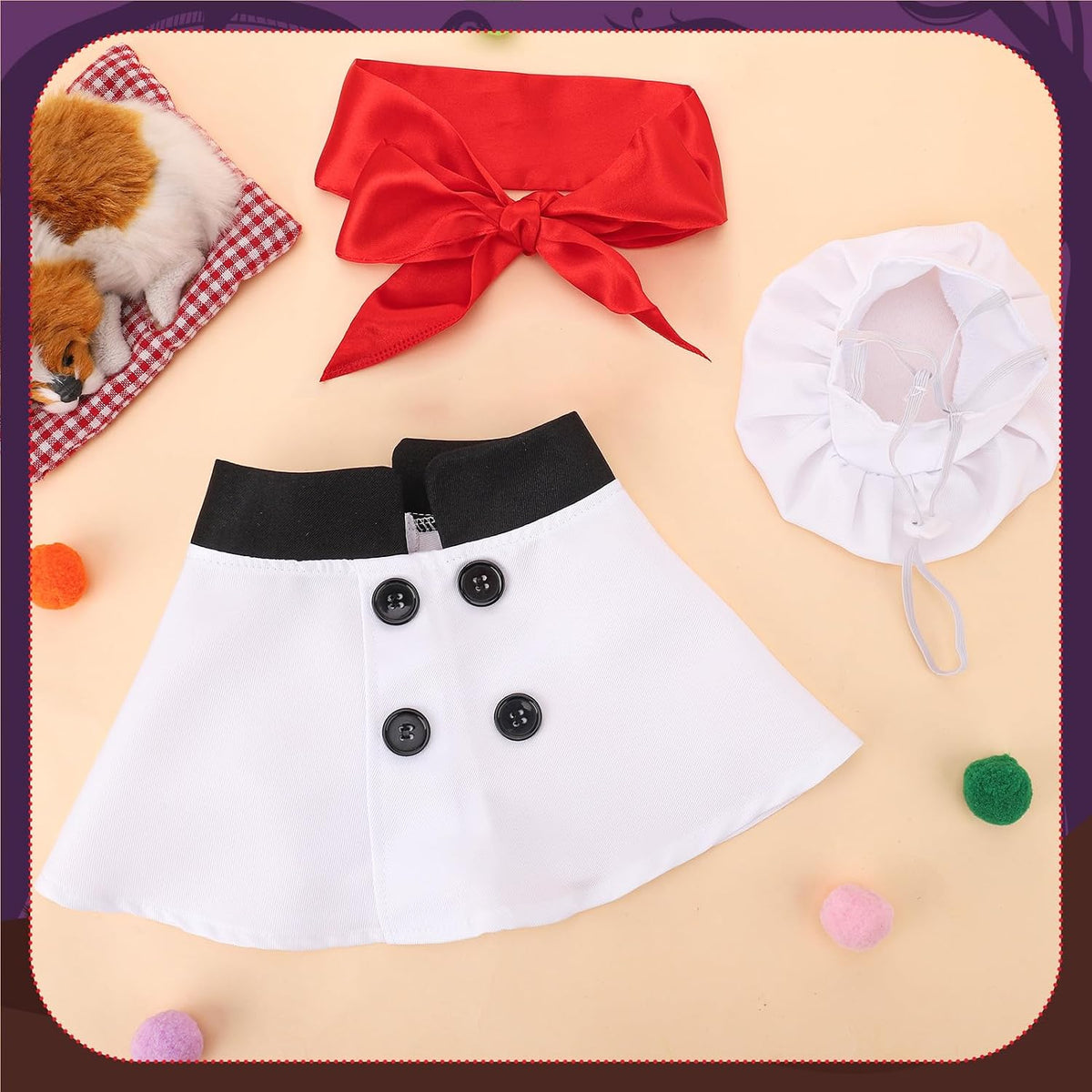 Halloween Dog Costumes, Dog Chef Costume, Pet Chef Outfit, S