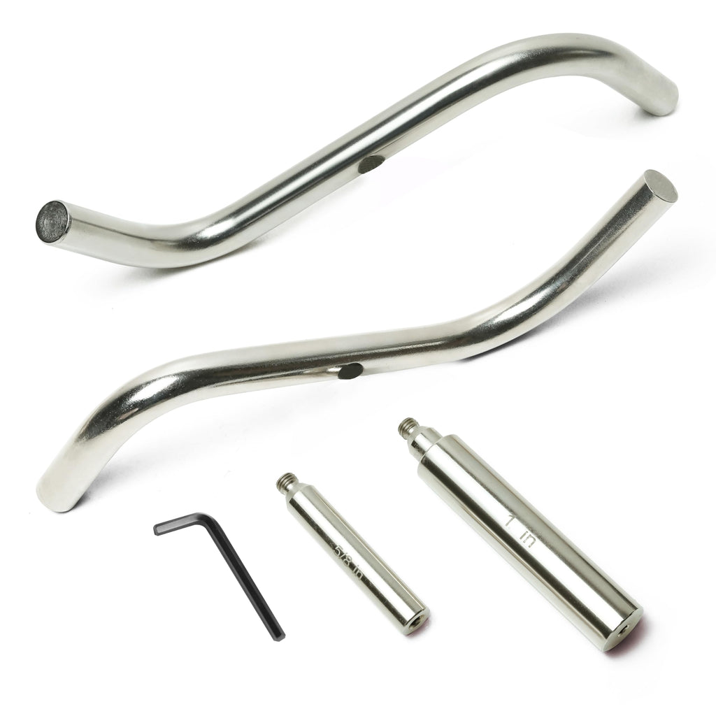 BMWOOD S Shaped Stainless Steel Tool Rest Set with 1" and 5/8" Stems for Woodturning Lathe Bowl Turning.