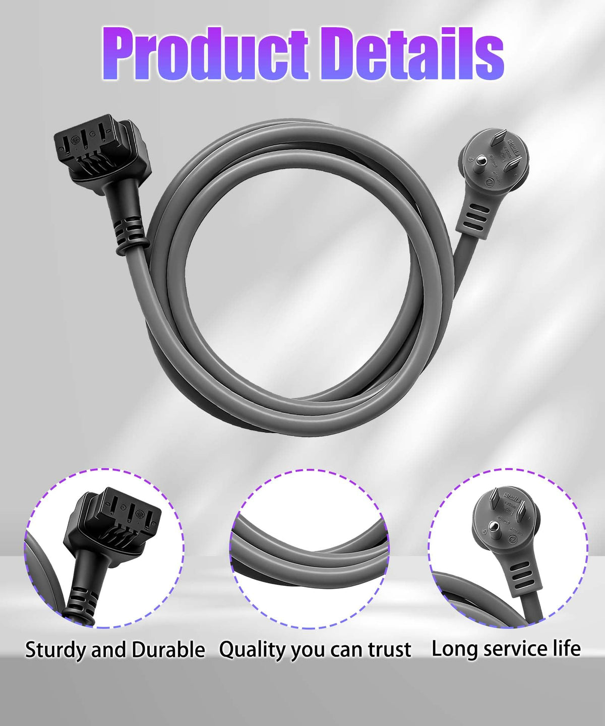 12027214 Dishwasher Power Cord 3-Prong Fits for Bosch 800 Dishwasher