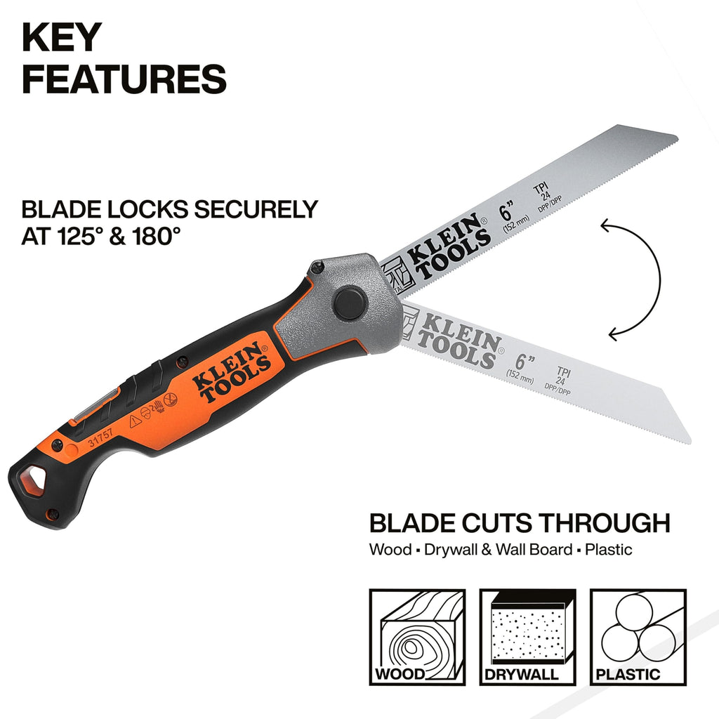 Klein Tools 31757 Folding Multi-Purpose Jab Saw, Multiple Blades Included