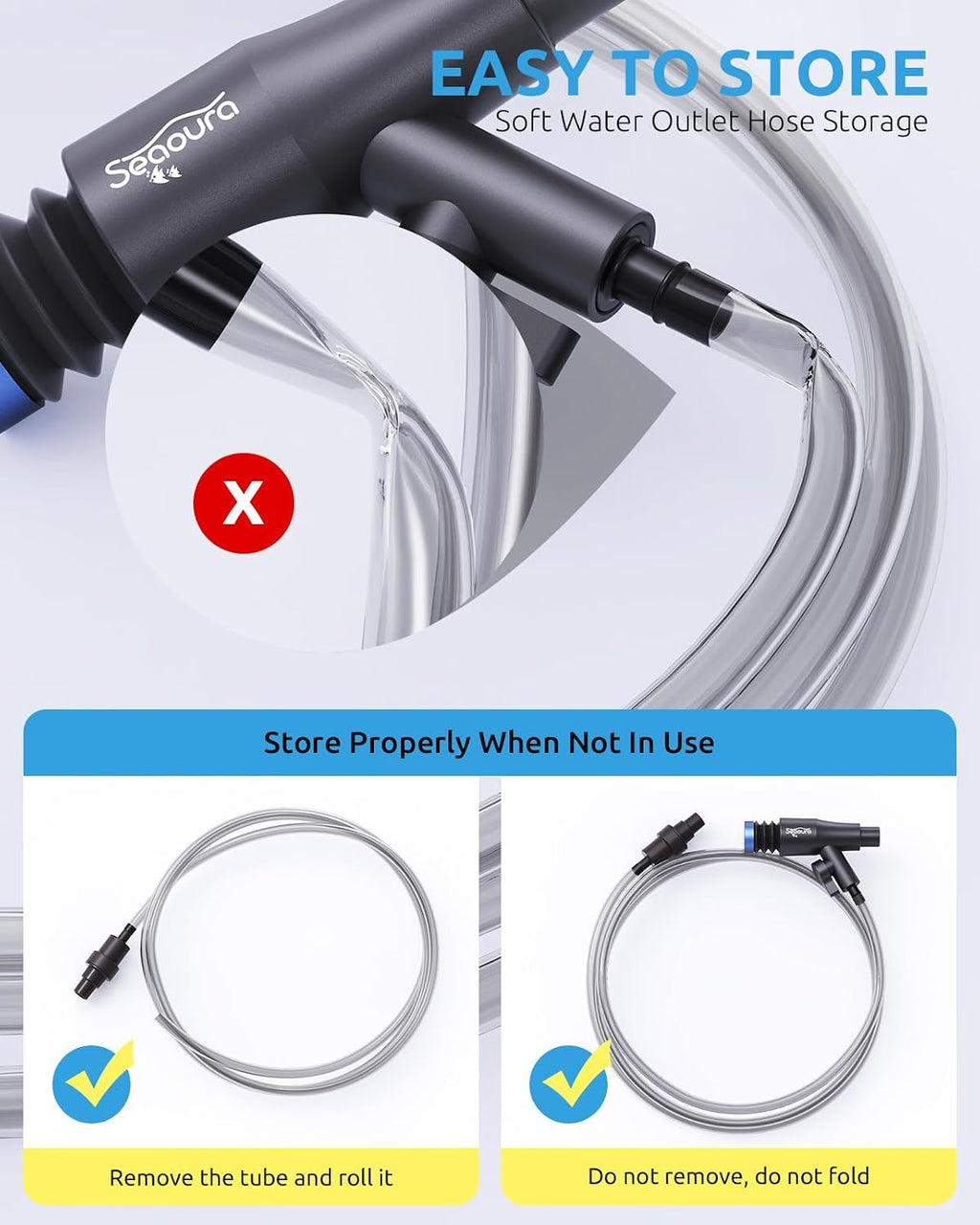 Water Cleaner Gravel Siphon for Aquariums Vacuum Up to 50 Gal