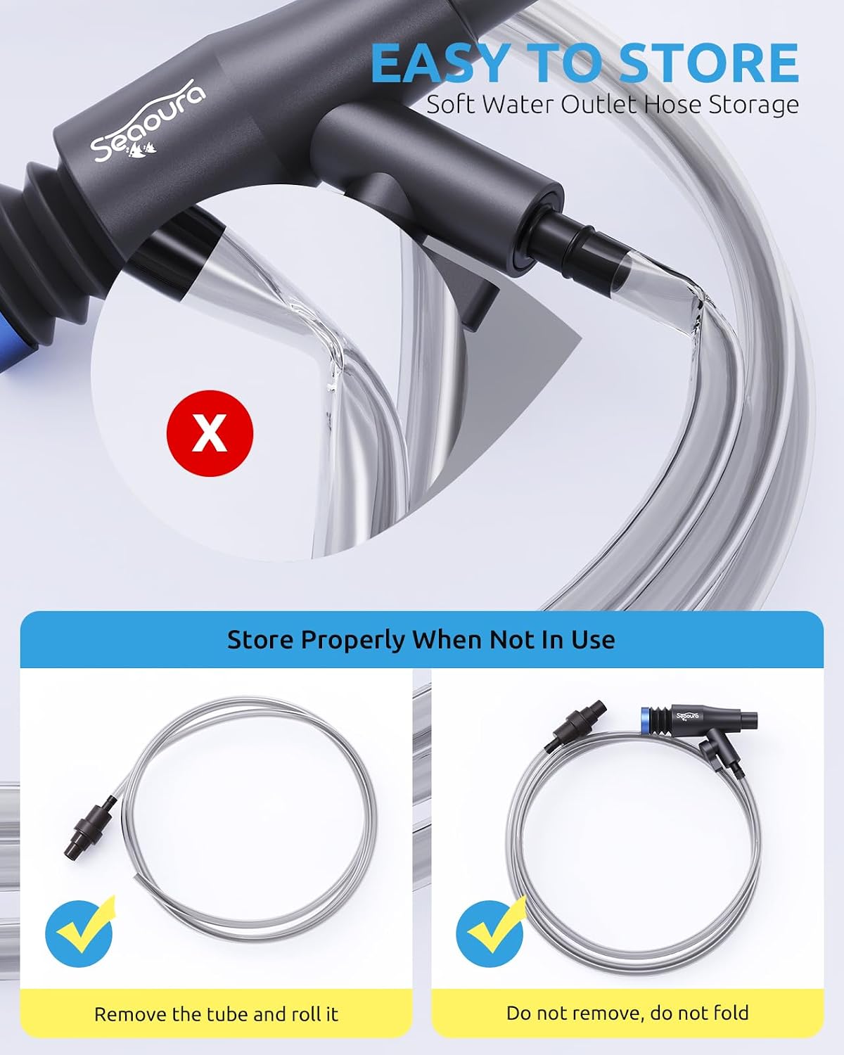 Water Cleaner Gravel Siphon for Aquariums Vacuum Up to 50 Gal