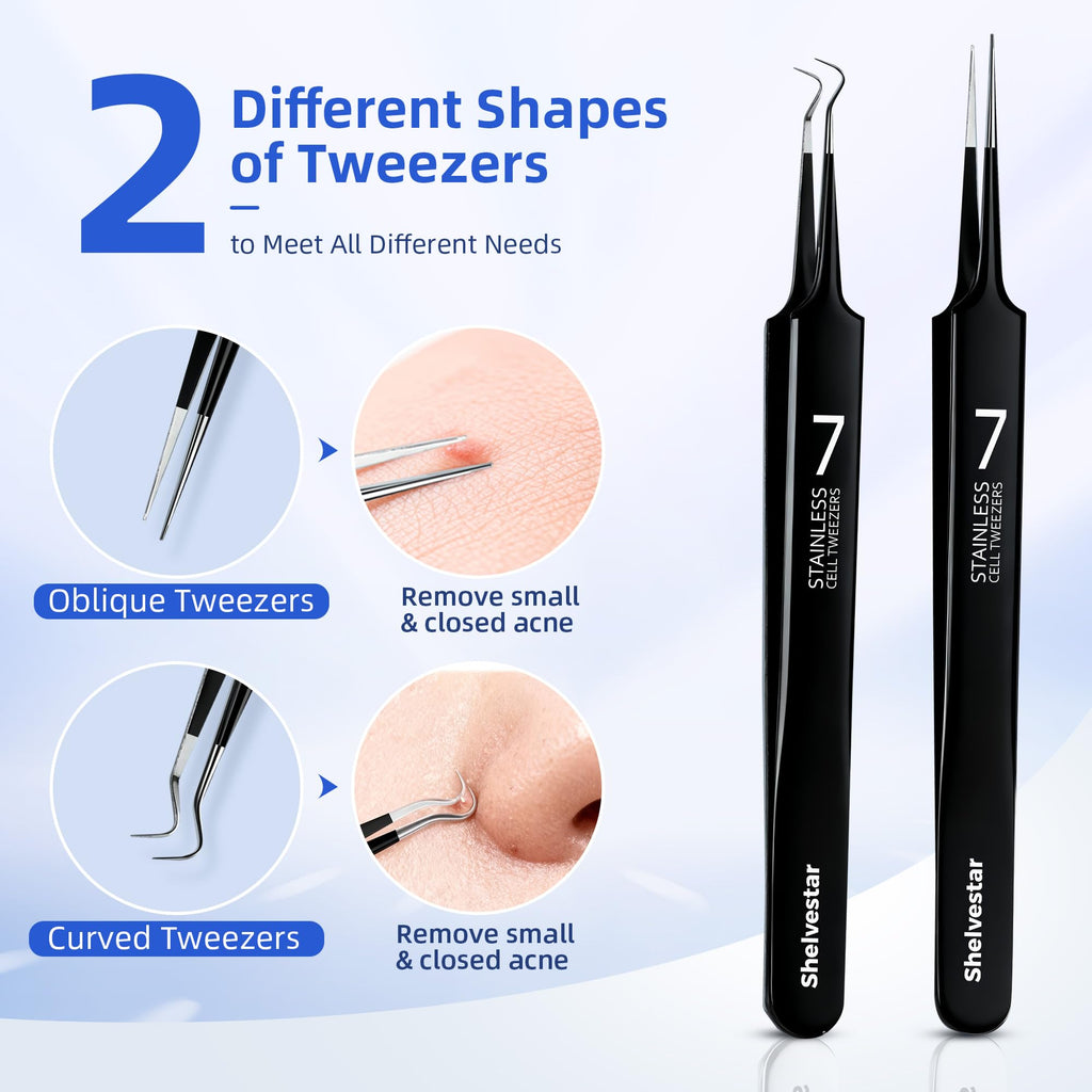 Blackhead Remover Tool Pimple Extractor Acne Removal Kit, Black