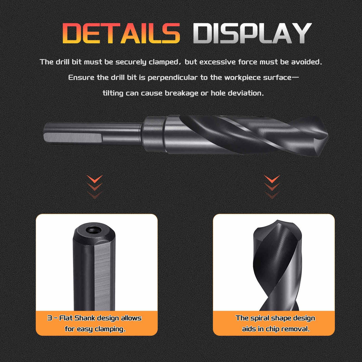 CoCud Drill Bit 21mm Diameter 1/2" Shank 3-Flat 4341 HSS