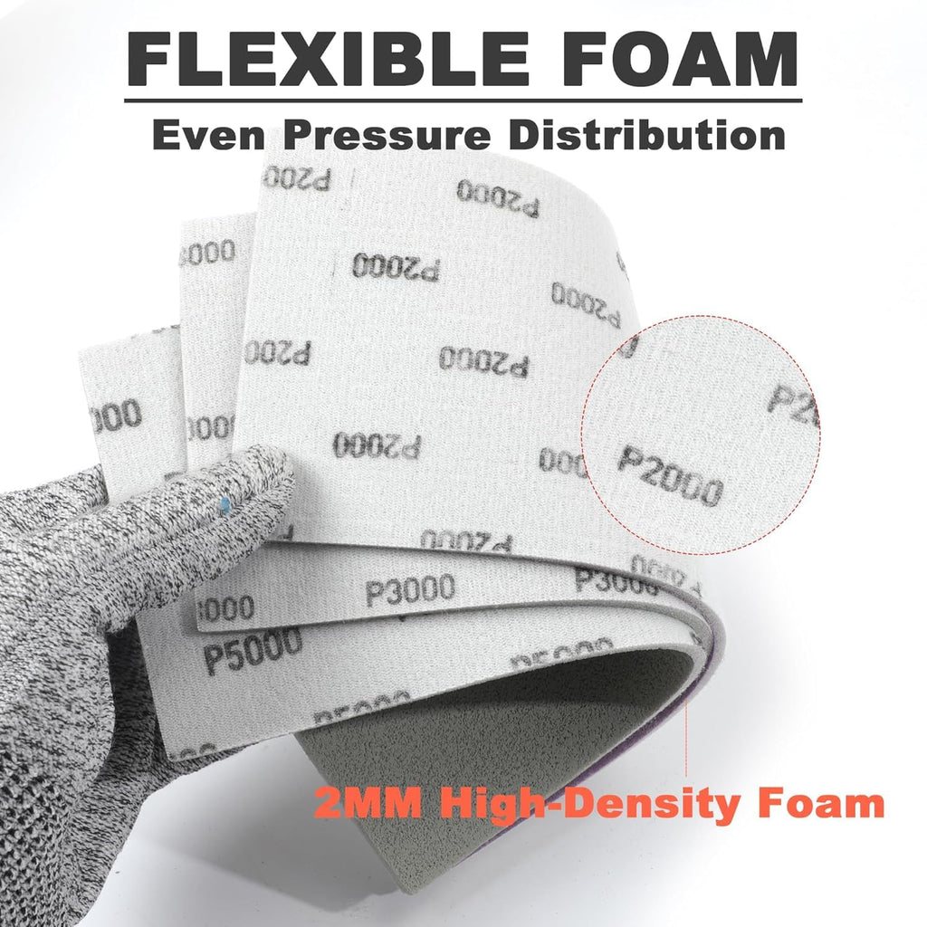 BMOTL Performance Foam Sandpaper Sheets: 4Pcs, 1000 1500 2000 3000 Grit