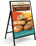 24x36 Sidewalk Sign Single Sided - Heavy Duty L-Frame Metal Poster Stand with Slide-in Design, Angled Outdoor Floor