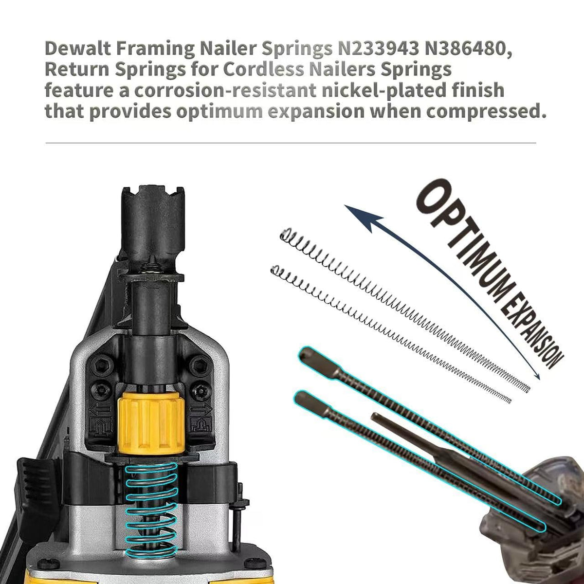 Cordless Framer Return Spring Kit Compatible with DEWALT Nailer Springs