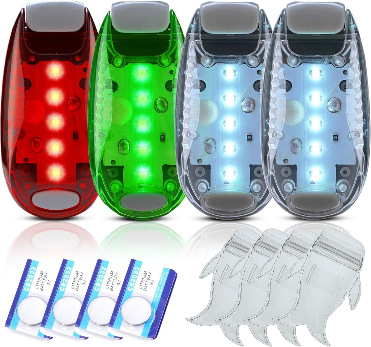 Amzonly 4Pack Kayak Lights with IPX8 Fish-shaped Waterproof Bag, Battery Operated Navigation Lights for Night Kayaking, Clip on for Paddle board, Pontoon Boat, Dinghy, Canoe, Jetski, Kayak Accessories