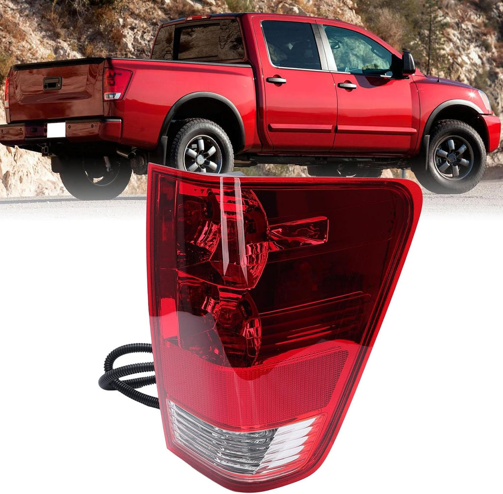 Tail light Compatible with 2004-2015 Nissan Titan with Bulbs and Harness Taillight Rear Lamp Replaces 26550ZH225 NI2801161(Right Passenger Side)