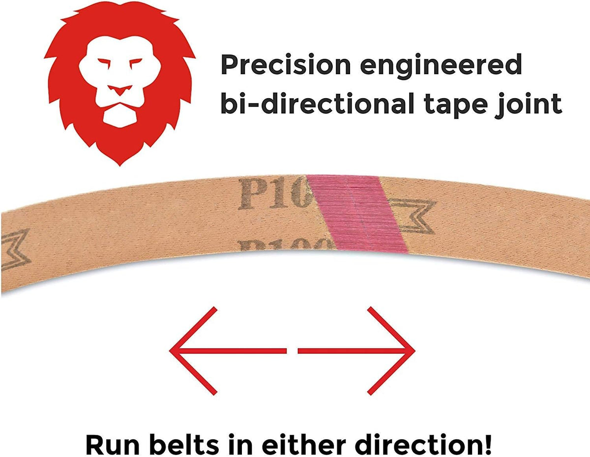 Red Label Abrasives 6 X 89 Inch 80 Grit Aluminum Oxide Multipurpose Sanding Belts for Woodworking, Leather, Rubber, Plastic & Light Metal Working, Belt Sander Paper 2 Pack