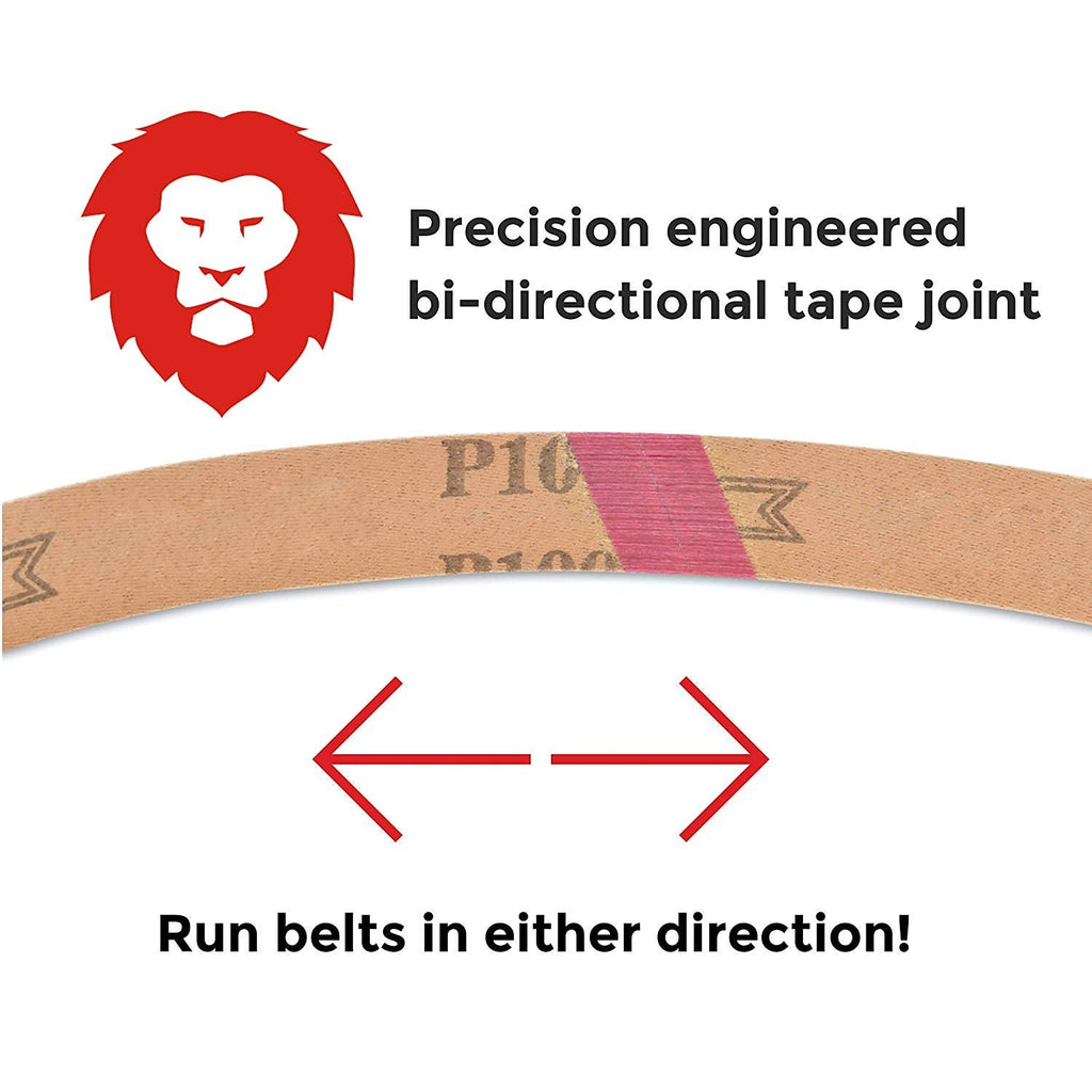 Red Label Abrasives 2 X 72 Inch 120 Grit Flexible Aluminum Oxide Multipurpose Sanding Belts for Woodworking, Leather, Rubber, Plastic, & Light Metal Working - Belt Sand Paper 6 Pack