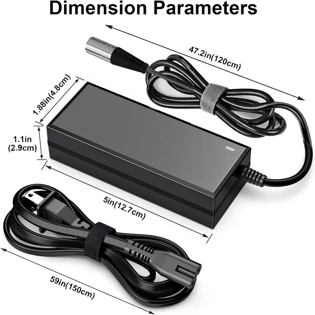 24V 2A Electric Scooter Battery Charger, Suitable for Go Go Elite Traveler, Pride Mobility, Jazzy Electric Chair Battery, and Plus Ezip Mountain Trailz 3-pin XLP Scooter Charger