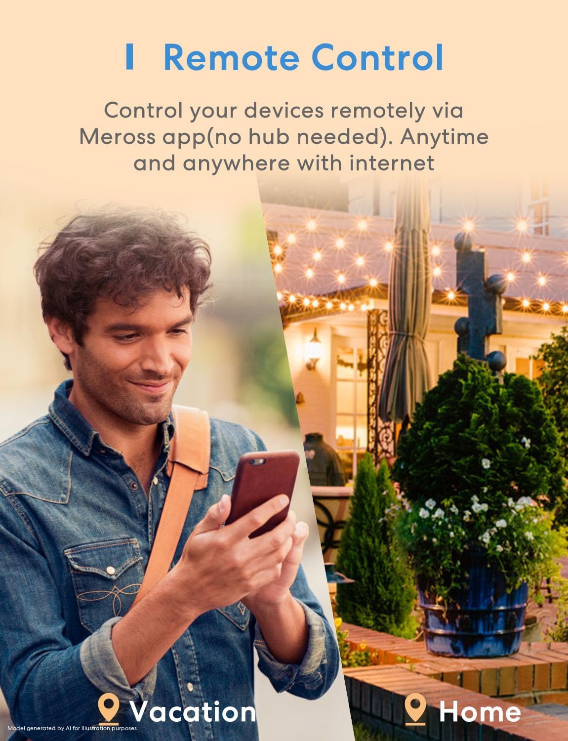 Outdoor Smart Plug, 3 Independent Sockets, Apple HomeKit Compatible | Weather Resistance, Remote Control &