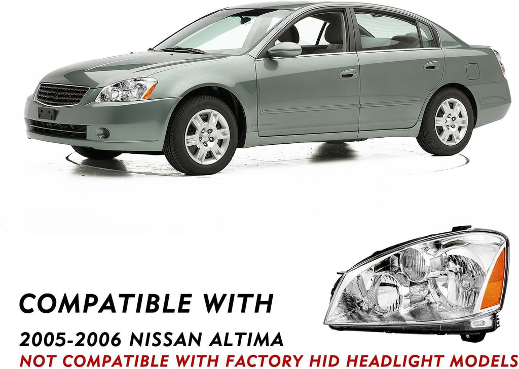 TUSDAR Headlight Assembly Replacement for 2005 2006 Nissan Altima 4-Door