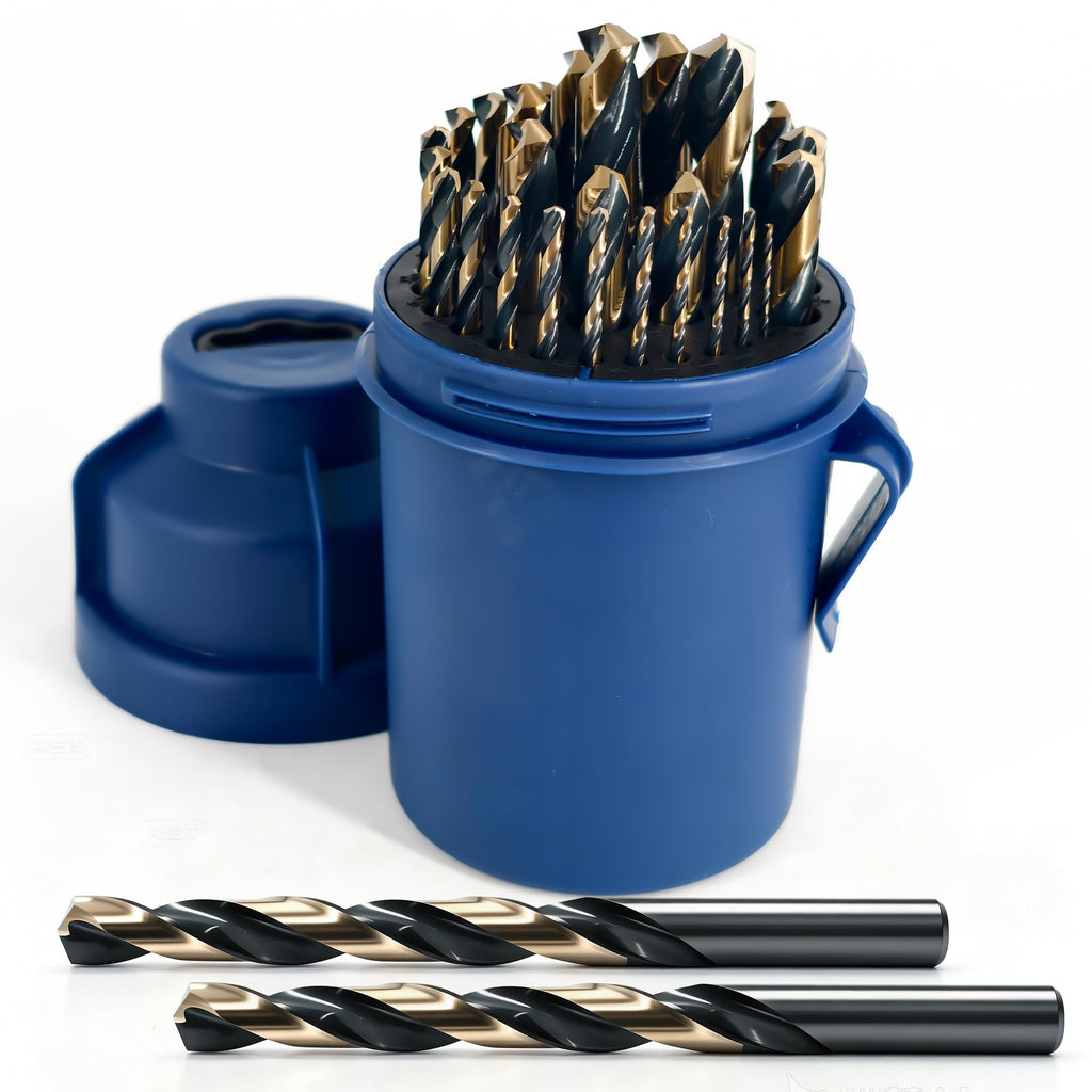 29Pcs M2 HSS Cobalt Drill Bits Set, 1/16"-1/2" Metal Drill Bits
