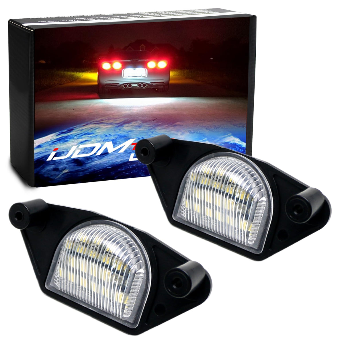 iJDMTOY Full LED License Plate Lights For Chevy Corvette/Impala/S10