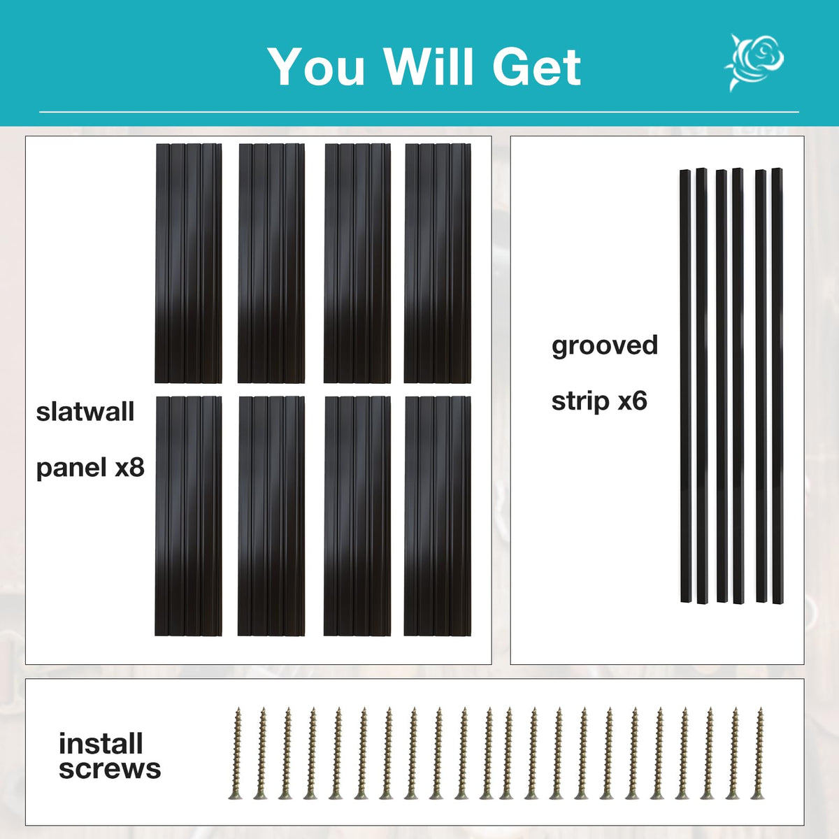 Slatwall Panel Wall Storage Systems, 4 x 8ft Slat Wall Paneling Garage Wall Organizer, Heavy Duty Wall Mounted PVC