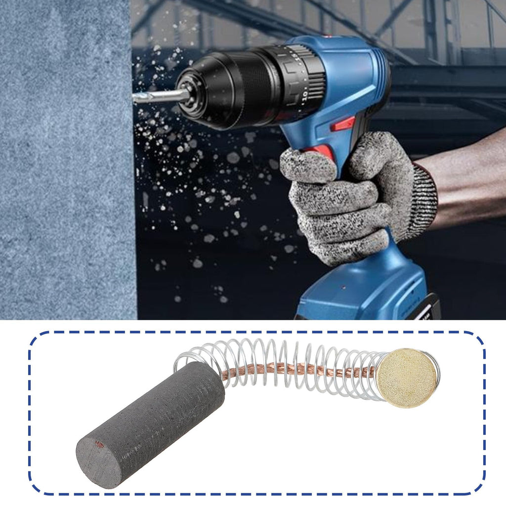 The Lord of the Tools 4PCS Round Motor Carbon Brush 22.15mm x 7.62mm Spring Length 44mm for Rotary Hammer Drill Circular Saw Cut Off Saw and Angle Grinder
