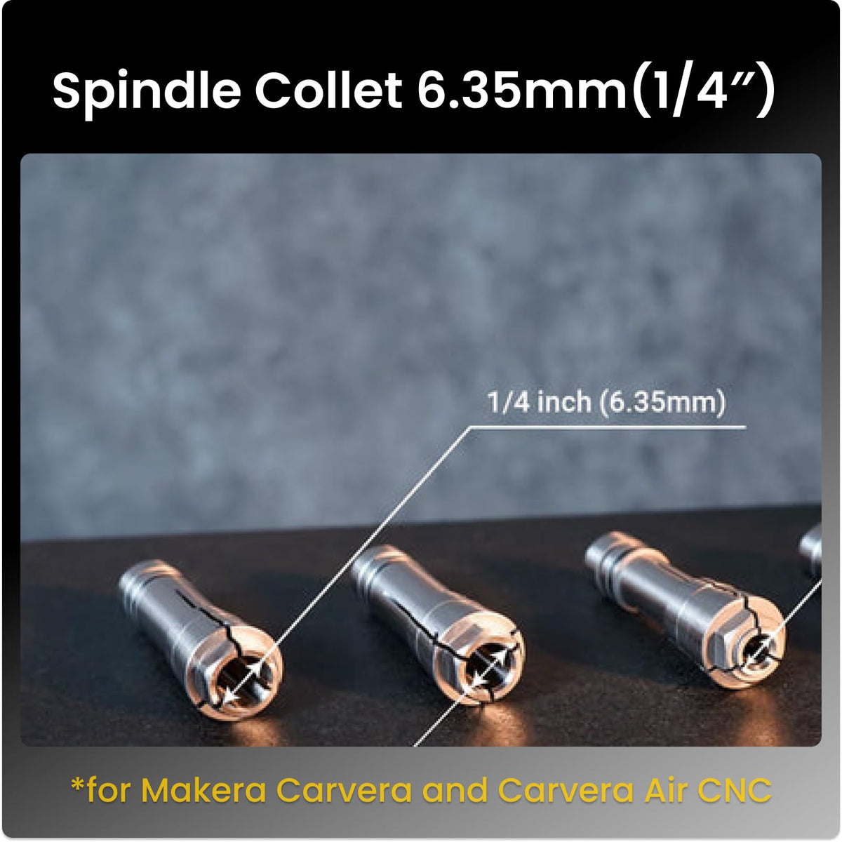 Spindle Collet - 1/4 inch (6.35mm) for Makera Carvera and Carvera Air CNC