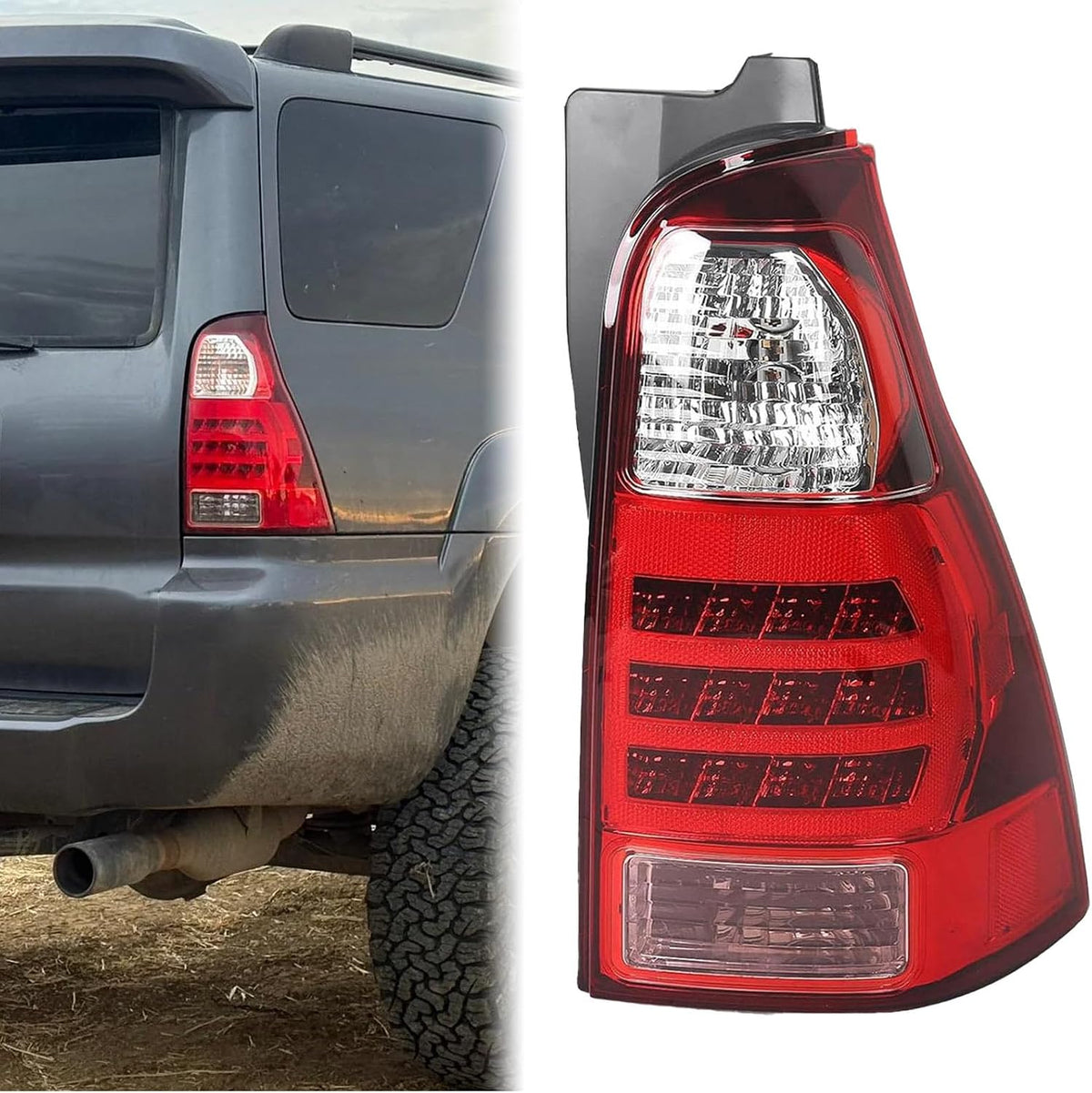 Tail Light Assembly Compatible with 2006-2009 Toyota 4Runner SR5 Sport Limited Halogen Taillight w/Bulbs Plug and Play (Right Passenger Side)