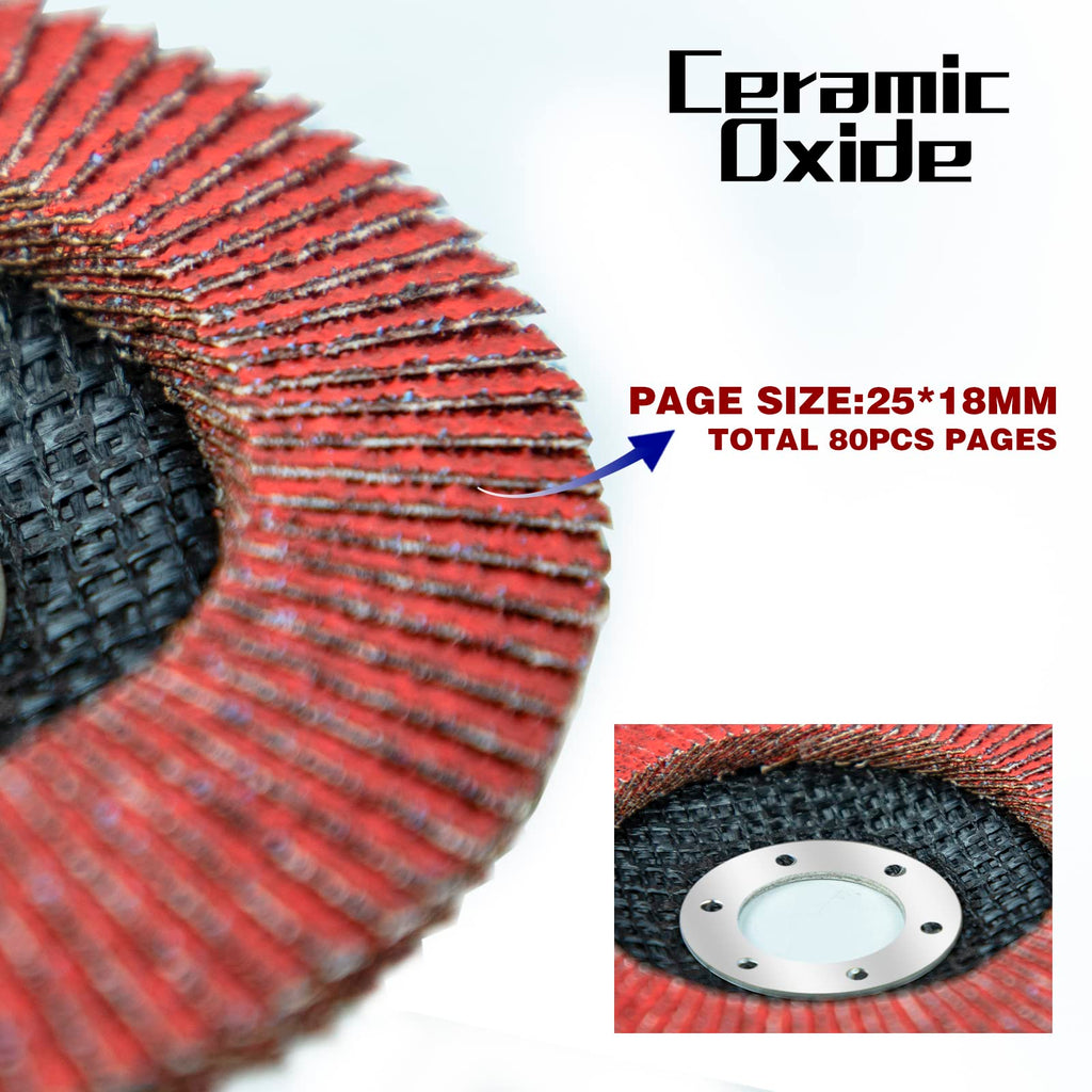 Sali 20 Pack Ceramic Flap Disc 60 Grit 4.5" x 7/8 Inch Sanding Disc Bevel Type #29 Premium and Industrial Grade Angle Grinder Grinding Wheel High Performance Edge Grinding