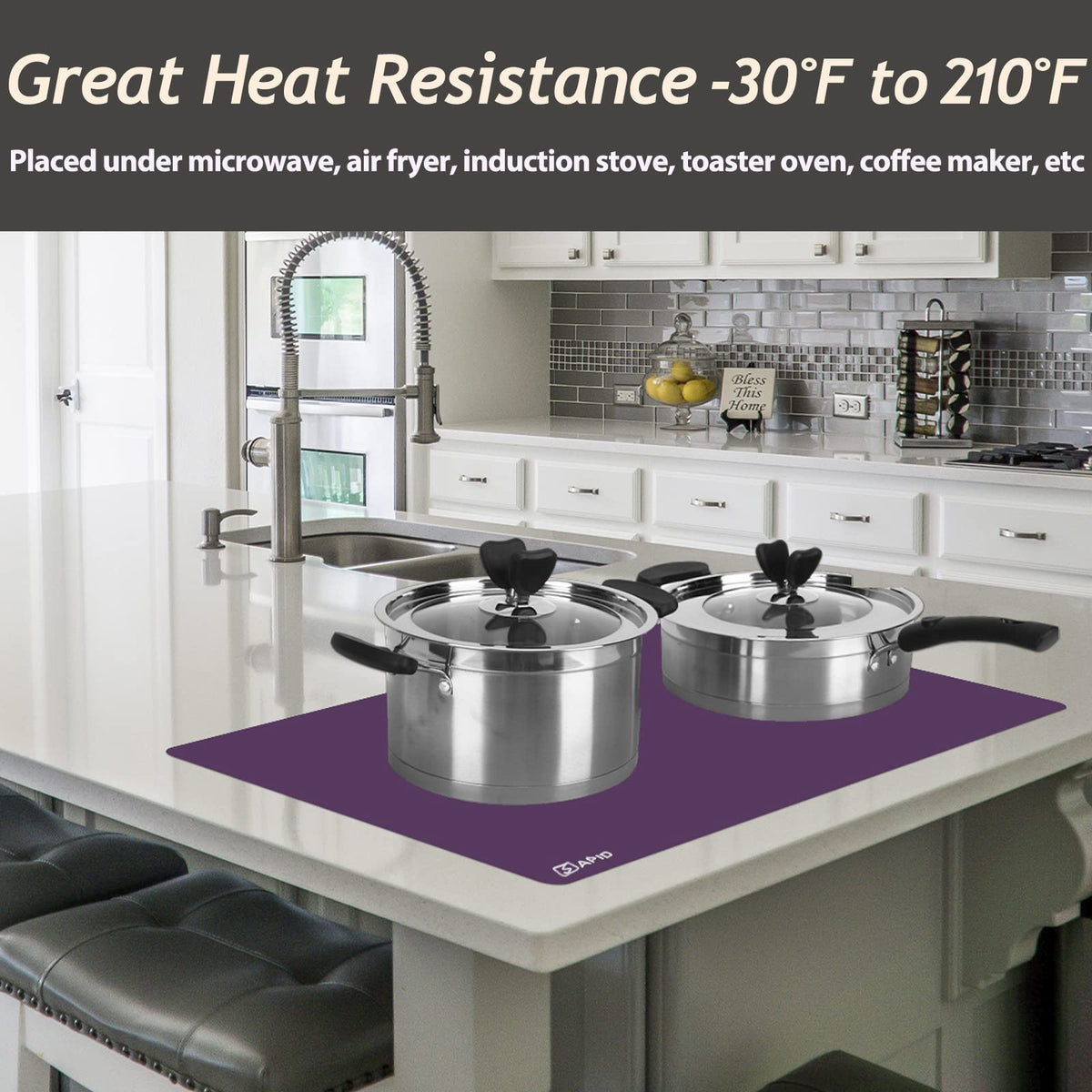 Extra Large Silicone Mat Kitchen Counter Heat Resistant Table Mat 36" x 24"