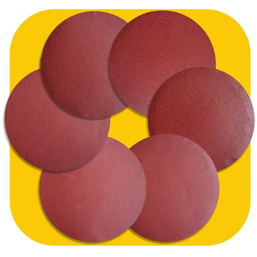 30 PCS 8 Inch NO-Hole PSA Aluminum Oxide Sanding Disc, Self Stick(5 Each of 60 100 150 180 240 400 Grit)