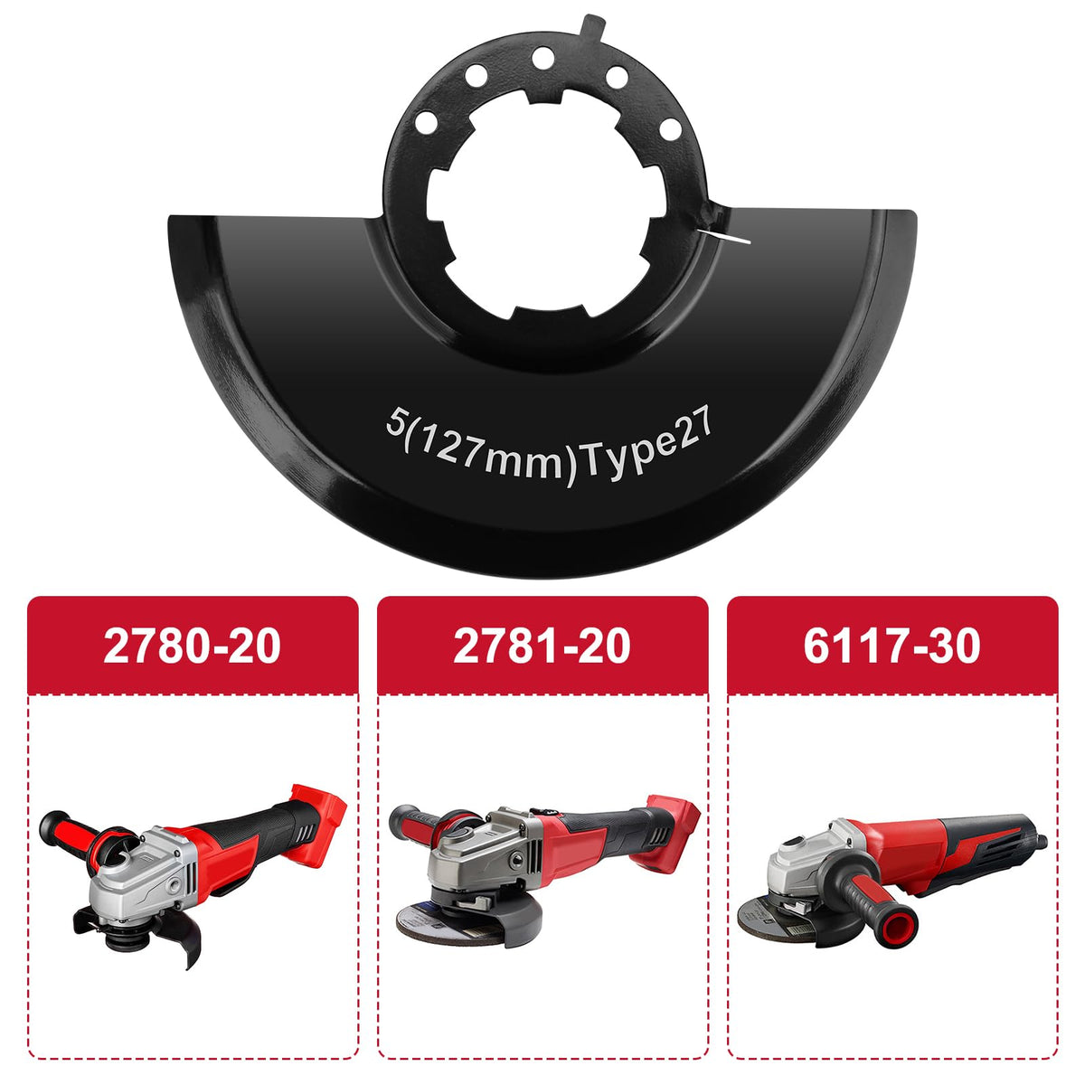 Angle Grinder 43-54-1220 5" Type 27 Wheel Blade Guard Fits for Milwauke-e Angle Grinder 2780-20, 2781-20, 6117-30, 6117-31, 6124-30