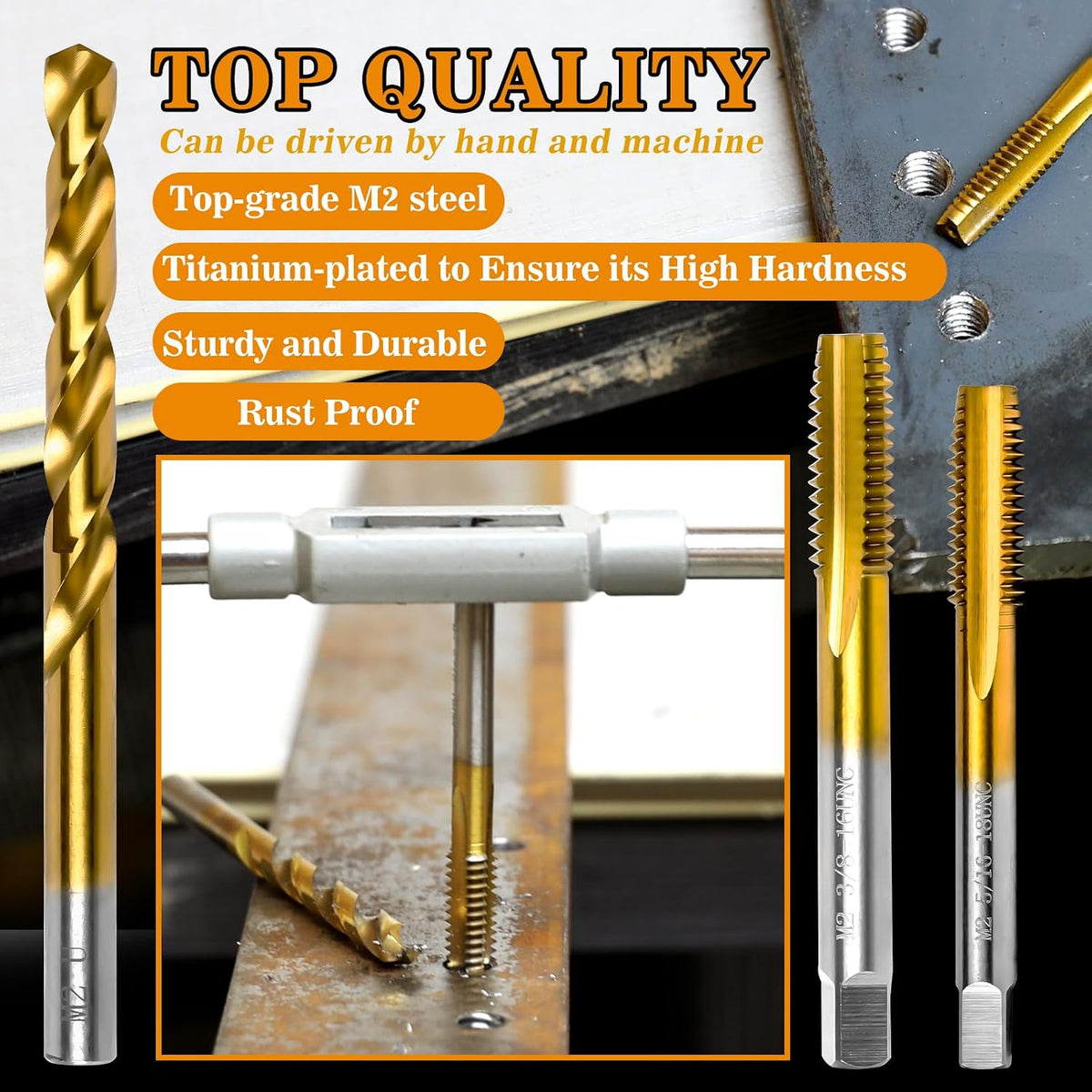 10-32 UNF Tap and #21 Drill Bit Kit for Metal,M2 HSS Drill and Tap Set