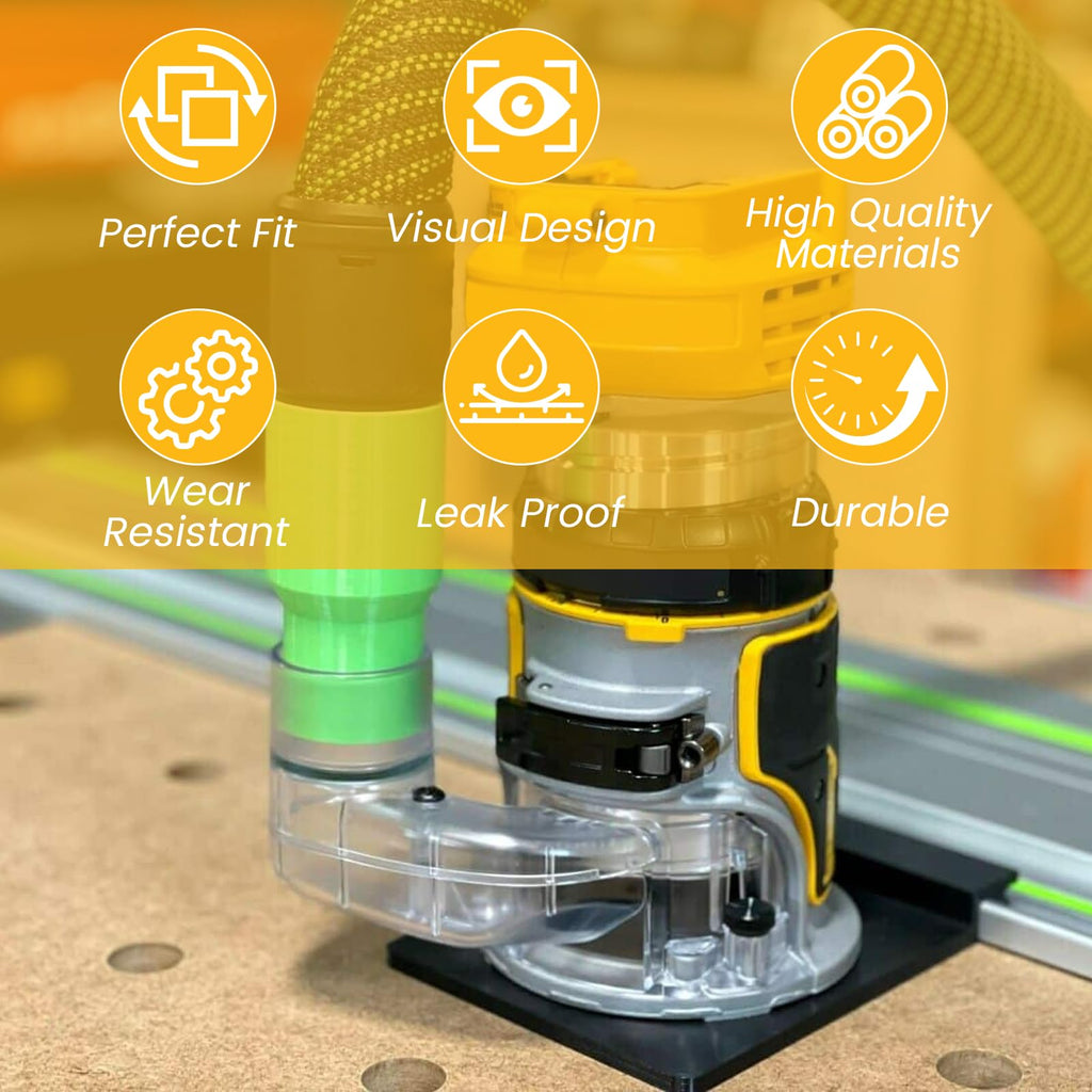 DNP615 for DEWALT Router Dust Collection Adapter for Fixed Base Routers