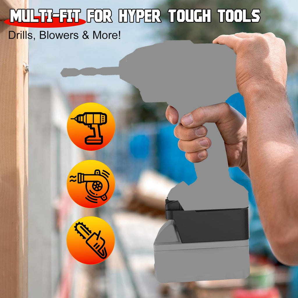 Battery Adapter Compatible for Milwaukee 18V Battery to Fit Hyper Tough 20V