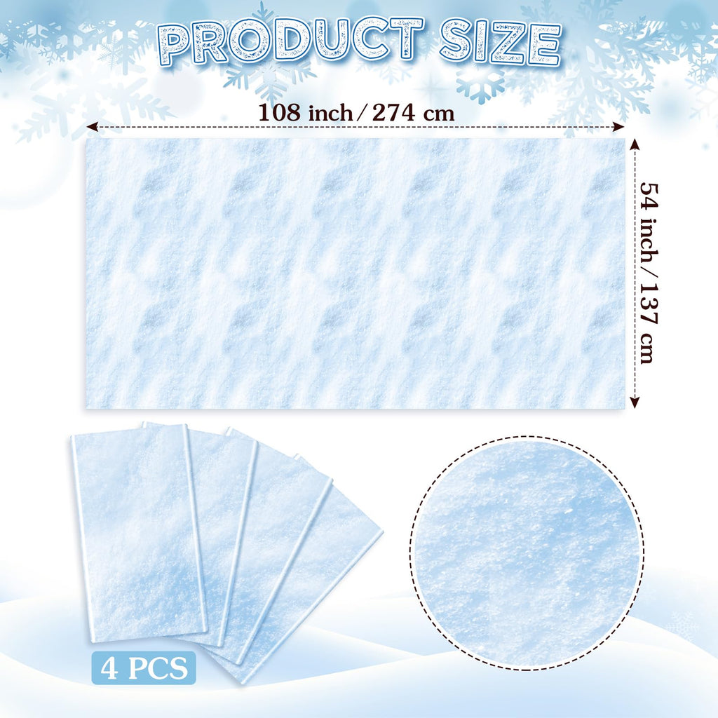 4 Pcs Winter Snowflake Ice Tablecloth for Party Decoration