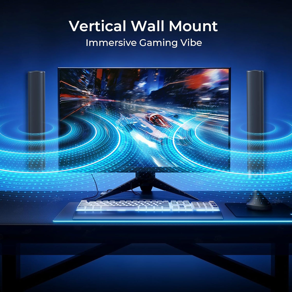 Sound Bar for Smart TV, Soundbar with Bluetooth/ARC/Opt/AUX Connect, Auto Volume Boost, 3 Equalizer Modes, 2 in 1