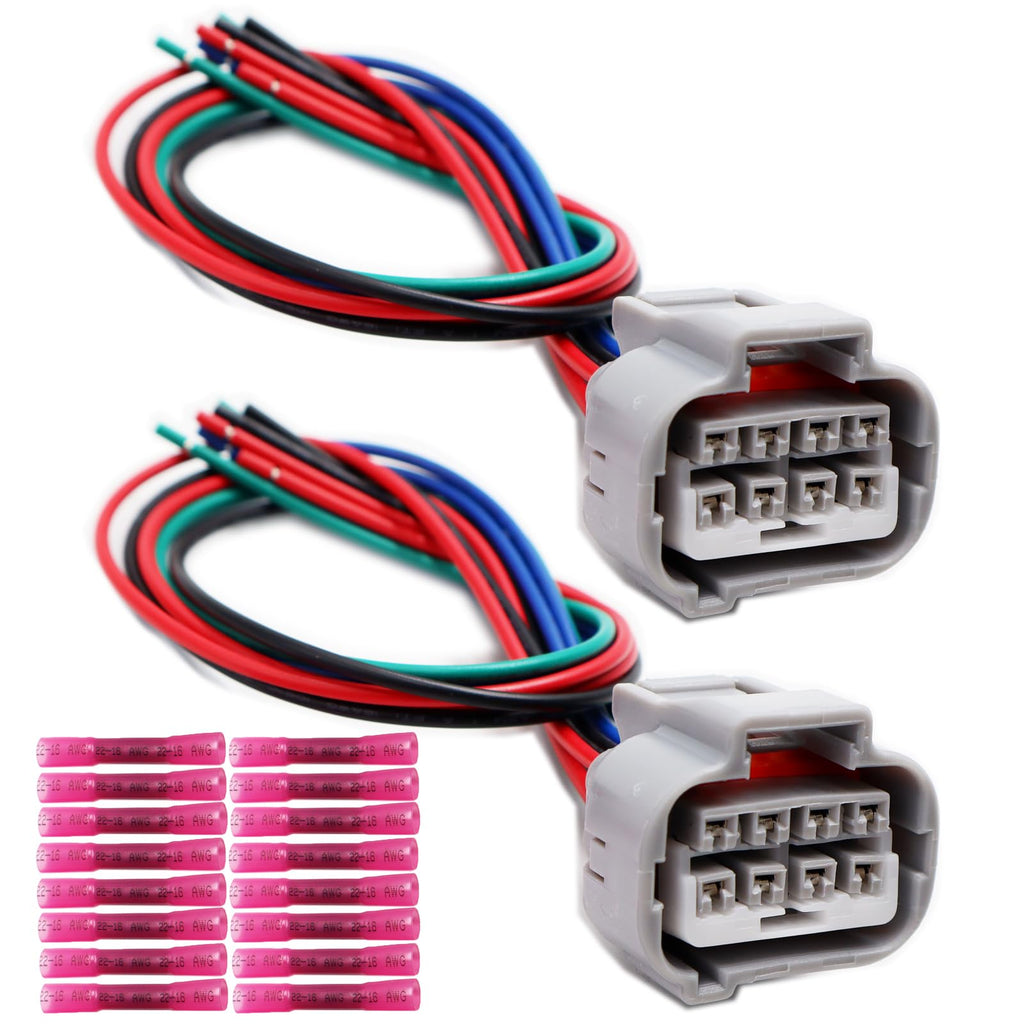 LIZAPUS 2pcs 8-Way HID Headlight Connector Compatible with Subaru BRZ