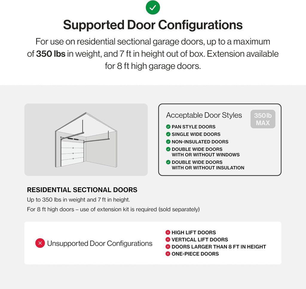 Chain Drive 500 1/2 HPC Smart Garage Door Opener, Model 1135-VM | Aladdin Connect Wi-Fi, Durable Chain Drive, Smart