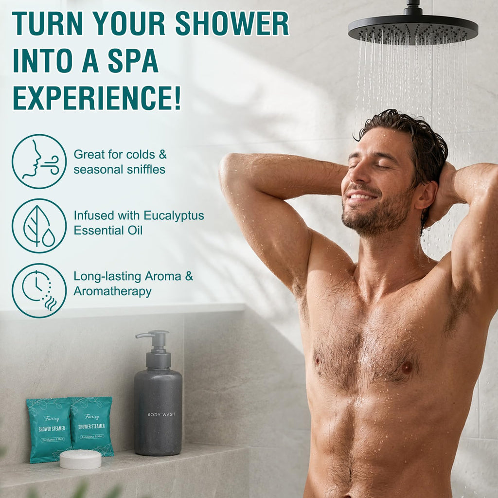 Shower Steamers Aromatherapy 12 Pack, Eucalyptus & Mint, Stocking Stuffers