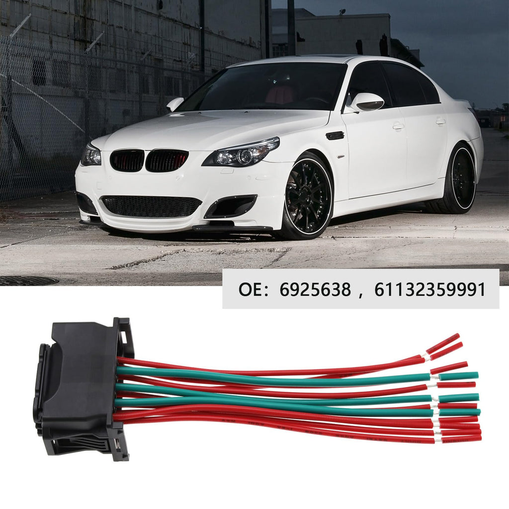 Micro Traders 12 Pin Car Headlight Halogen Lamp Connector Wiring Harness for E60 G30 E63 F20 F30 E87 E90 E92 6925638 61132359991 15cm Length Automotive Parts